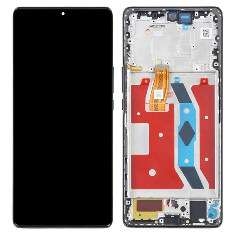 Per Honor X40 5G OEM Grade S AMOLED AMOLED e Digitazer Assembly + Frame Part (senza Logo) - Nero