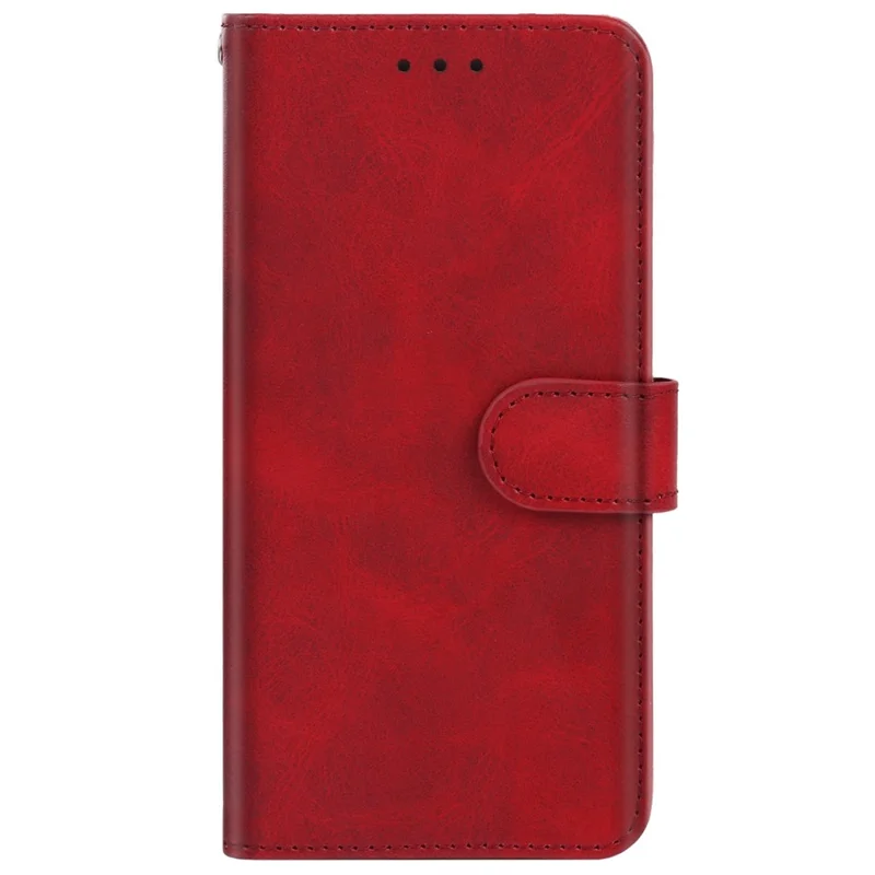 For ZTE Blade V40s 4G PU Leather Wallet Phone Cover Calf Texture Phone Stand Case - Red