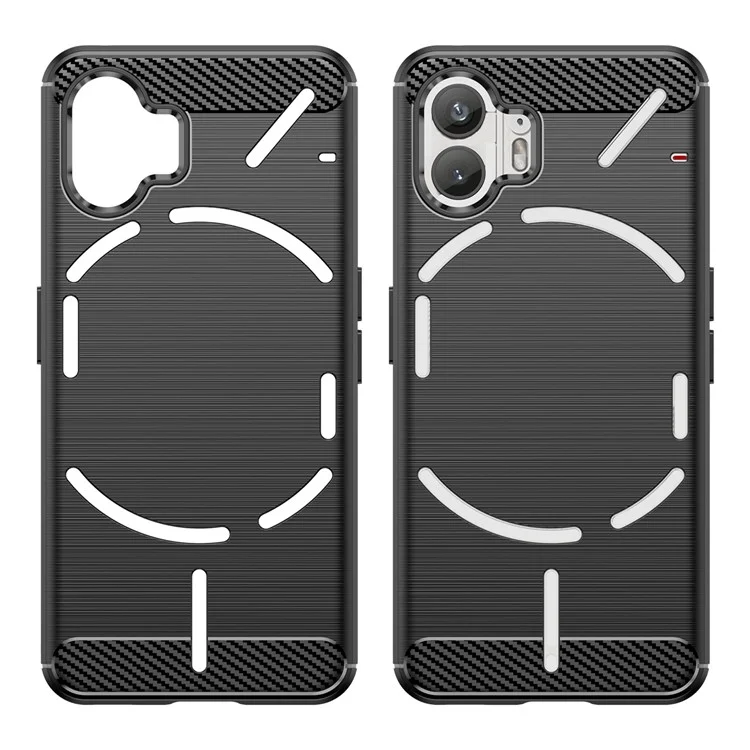 Pour Nothing Phone (2) Étui de téléphone en fibre de carbone brossé - Texture TPU Housse de protection noire