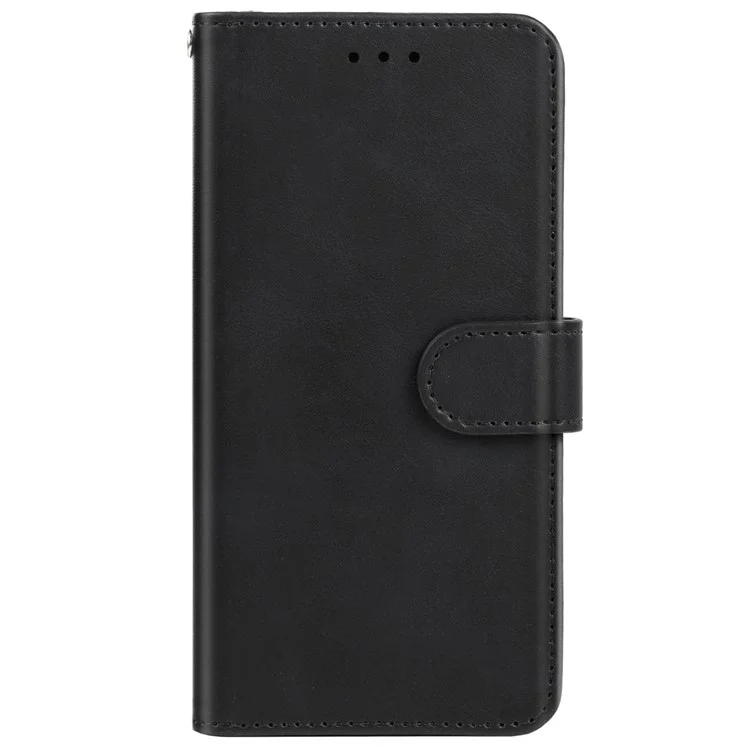 Para ZTE Blade L220 Calf Texture Leather Case Wallet Stand Cell Phone Cover - Negro