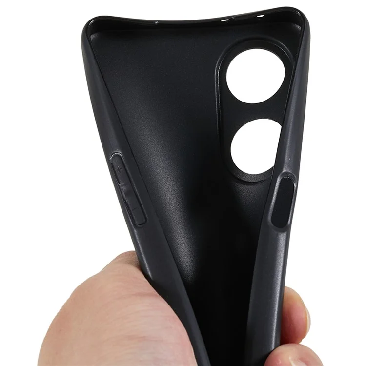 Capa TPU para Oppo A98 5G Aberturas Precisas Proteção Brilhante Capa de Telefone - Preto