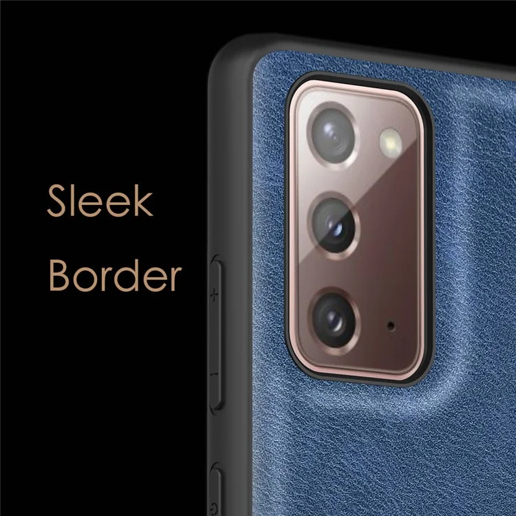 Vintage Phone Case for Samsung Galaxy Note20 / Note20 5G , PU Leather Coated TPU+PC Shockproof Cover - Blue
