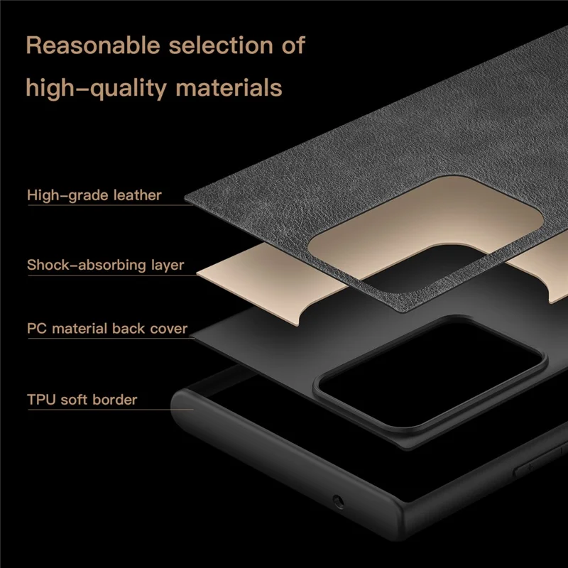 Vintage Phone Case for Samsung Galaxy Note20 / Note20 5G , PU Leather Coated TPU+PC Shockproof Cover - Black