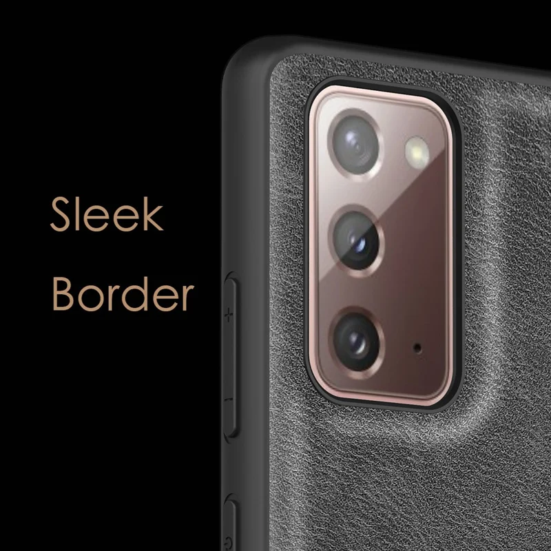 Vintage Phone Case for Samsung Galaxy Note20 / Note20 5G , PU Leather Coated TPU+PC Shockproof Cover - Black