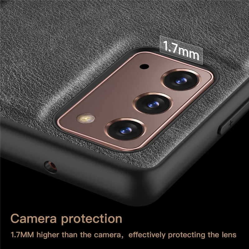 Vintage Phone Case for Samsung Galaxy Note20 / Note20 5G , PU Leather Coated TPU+PC Shockproof Cover - Black