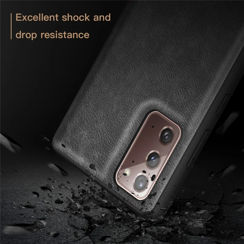 Vintage Phone Case for Samsung Galaxy Note20 / Note20 5G , PU Leather Coated TPU+PC Shockproof Cover - Black
