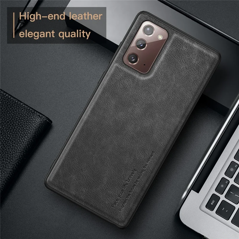 Vintage Phone Case for Samsung Galaxy Note20 / Note20 5G , PU Leather Coated TPU+PC Shockproof Cover - Black
