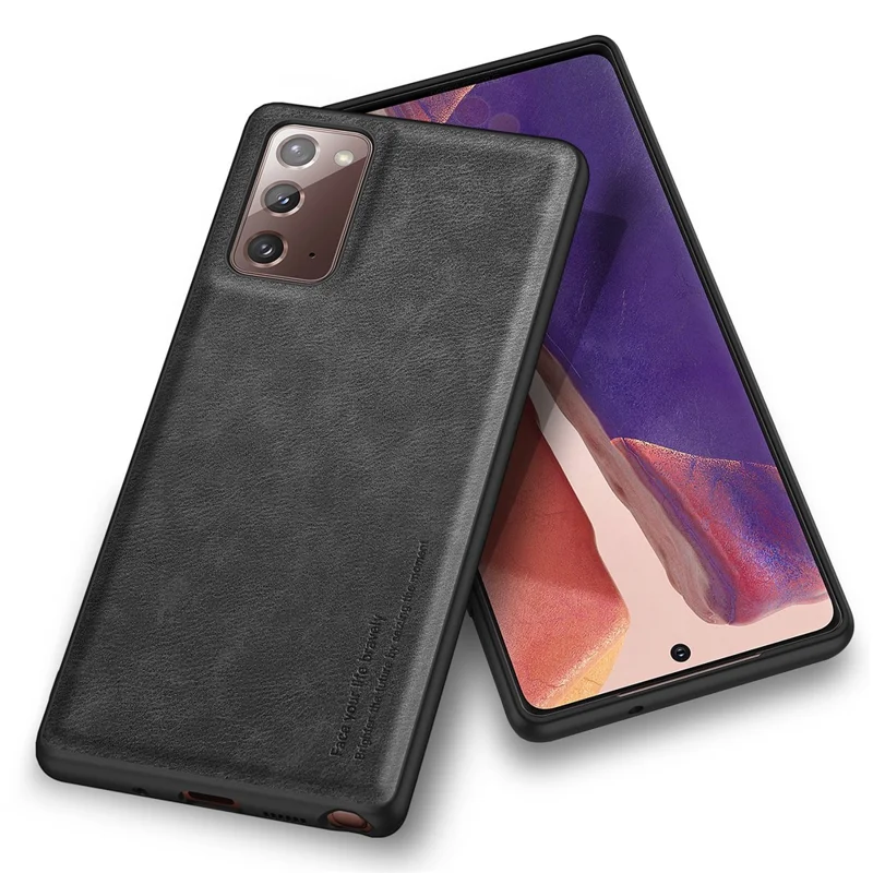 Vintage Phone Case for Samsung Galaxy Note20 / Note20 5G , PU Leather Coated TPU+PC Shockproof Cover - Black