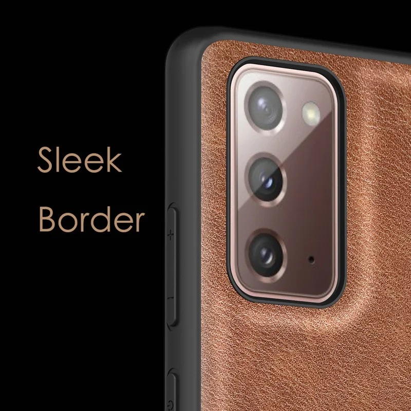 Vintage Phone Case for Samsung Galaxy Note20 / Note20 5G , PU Leather Coated TPU+PC Shockproof Cover - Brown