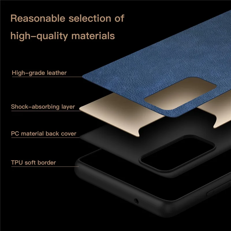 Retro Case for Samsung Galaxy S20 FE 4G / FE 5G / S20 Lite / S20 FE 2022 , PU Leather Coated TPU+PC Phone Cover - Blue