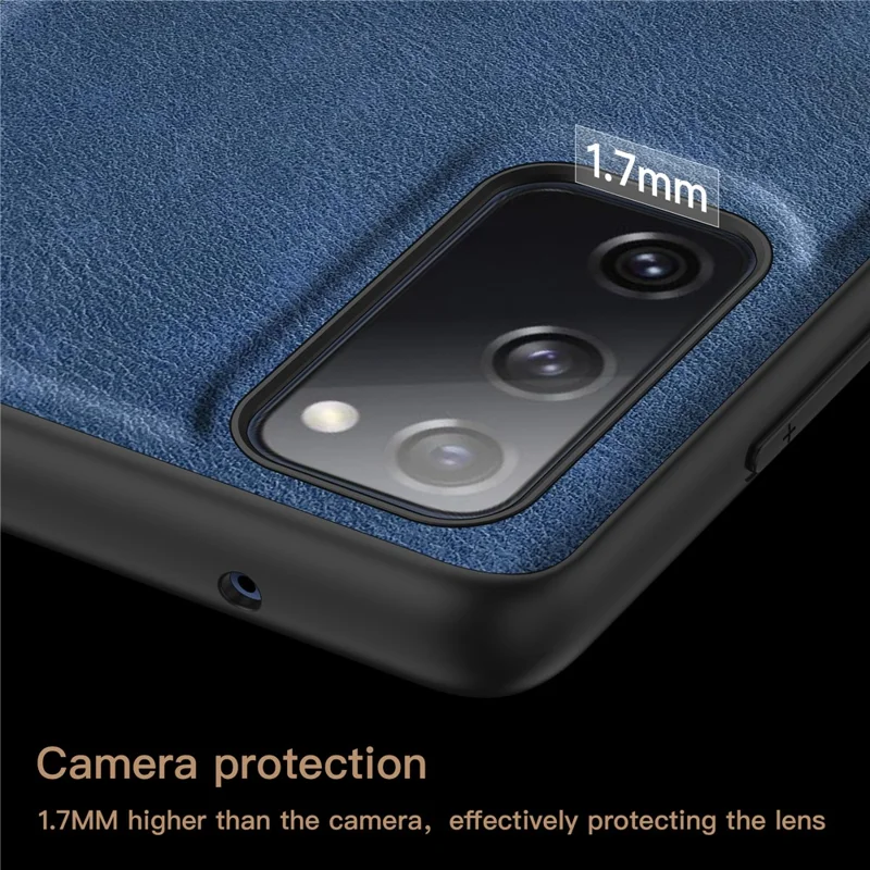 Retro Case for Samsung Galaxy S20 FE 4G / FE 5G / S20 Lite / S20 FE 2022 , PU Leather Coated TPU+PC Phone Cover - Blue