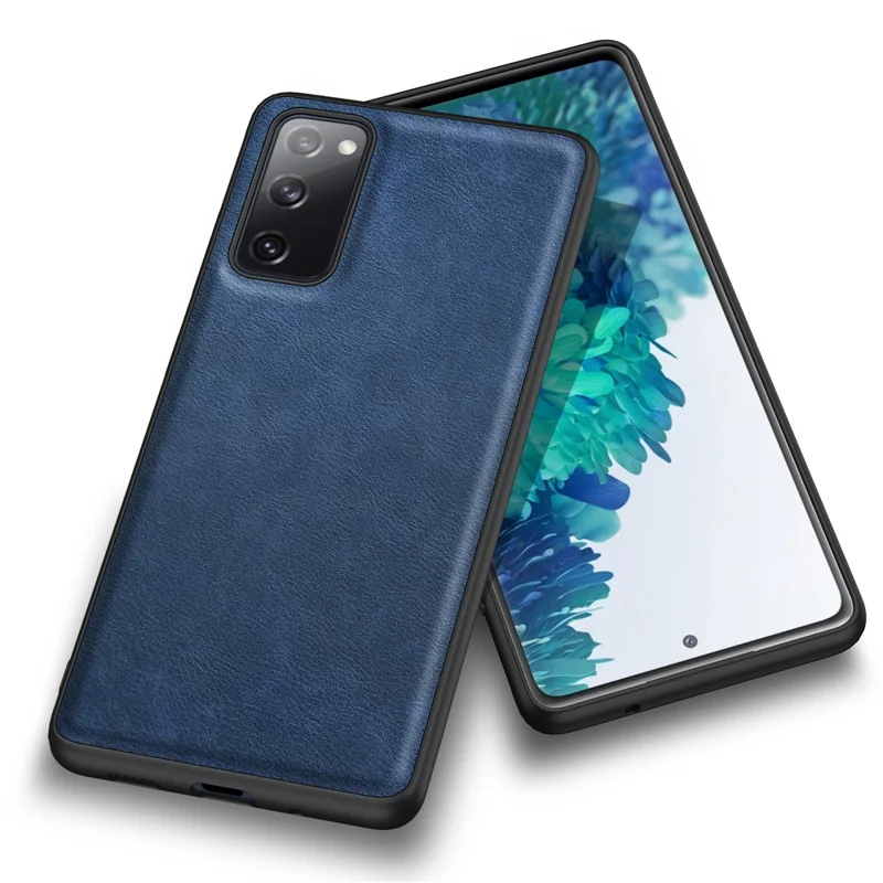 Retro Case for Samsung Galaxy S20 FE 4G / FE 5G / S20 Lite / S20 FE 2022 , PU Leather Coated TPU+PC Phone Cover - Blue