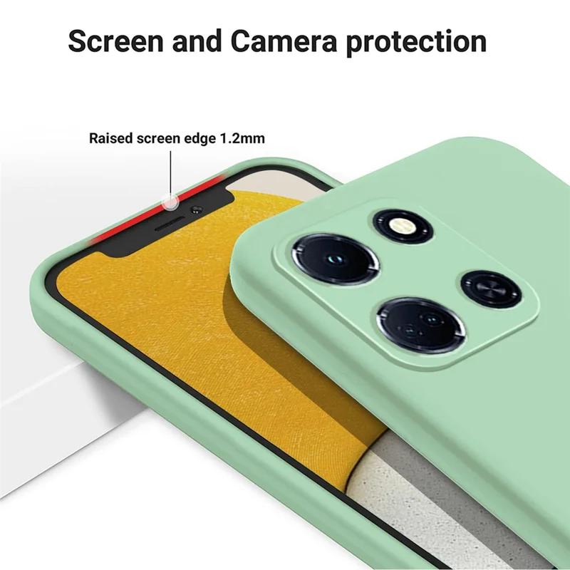 Für Infinix Note 30 4G / 5G Smartphone Tasche, Soft Lining Flüssigsilikon-Handyhülle mit Tragegurt - Grün