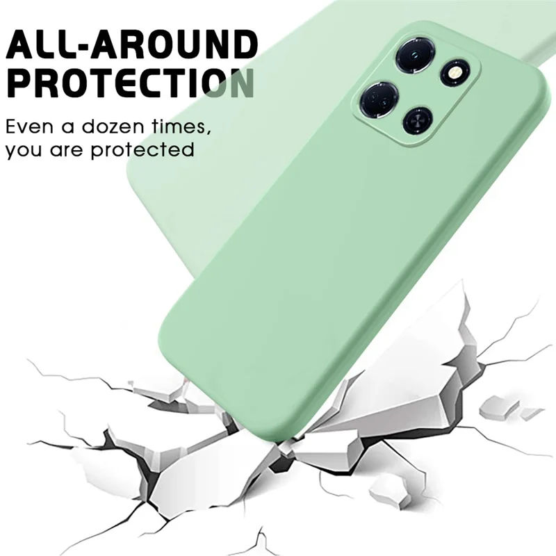 Für Infinix Note 30 4G / 5G Smartphone Tasche, Soft Lining Flüssigsilikon-Handyhülle mit Tragegurt - Grün
