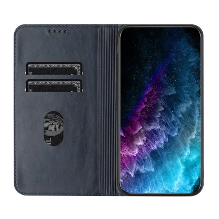 Étui pour téléphone en cuir PU pour Motorola Moto E13 4G, support de carte RFID Blocking, support pour téléphone - Bleu