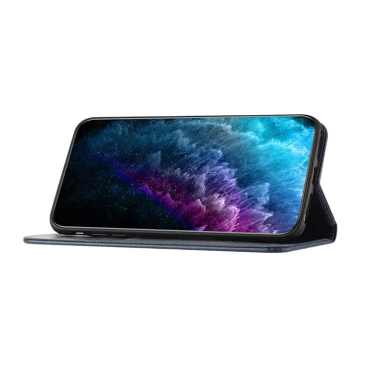 Étui pour téléphone en cuir PU pour Motorola Moto E13 4G, support de carte RFID Blocking, support pour téléphone - Bleu