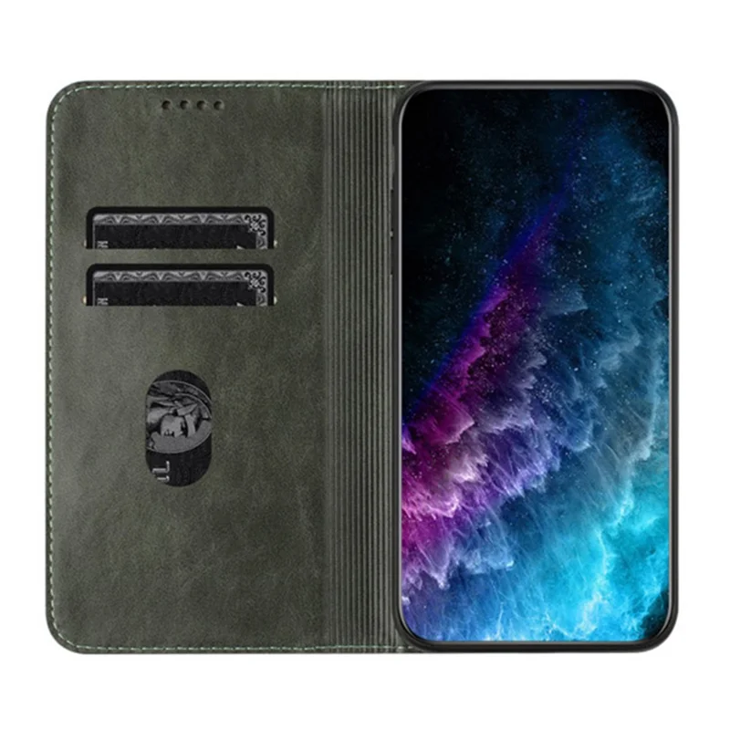 PU Leather Phone Case for Motorola Moto E13 4G , RFID Blocking Card Holder Phone Stand Cover - Grey