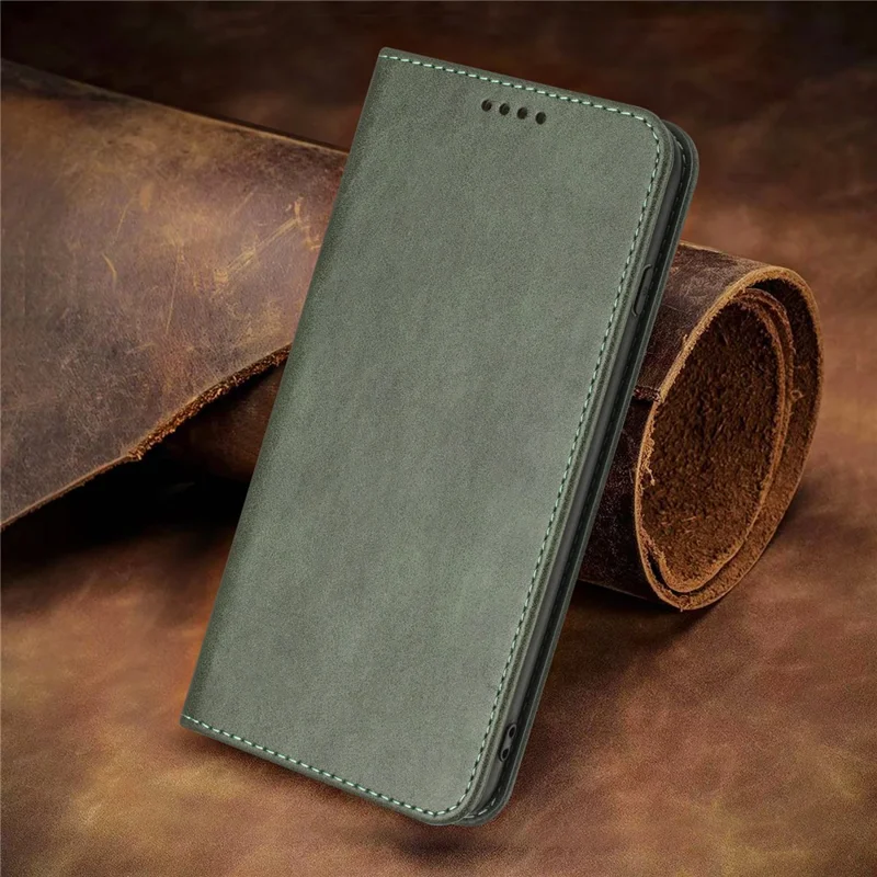 PU Leather Phone Case for Motorola Moto E13 4G , RFID Blocking Card Holder Phone Stand Cover - Grey