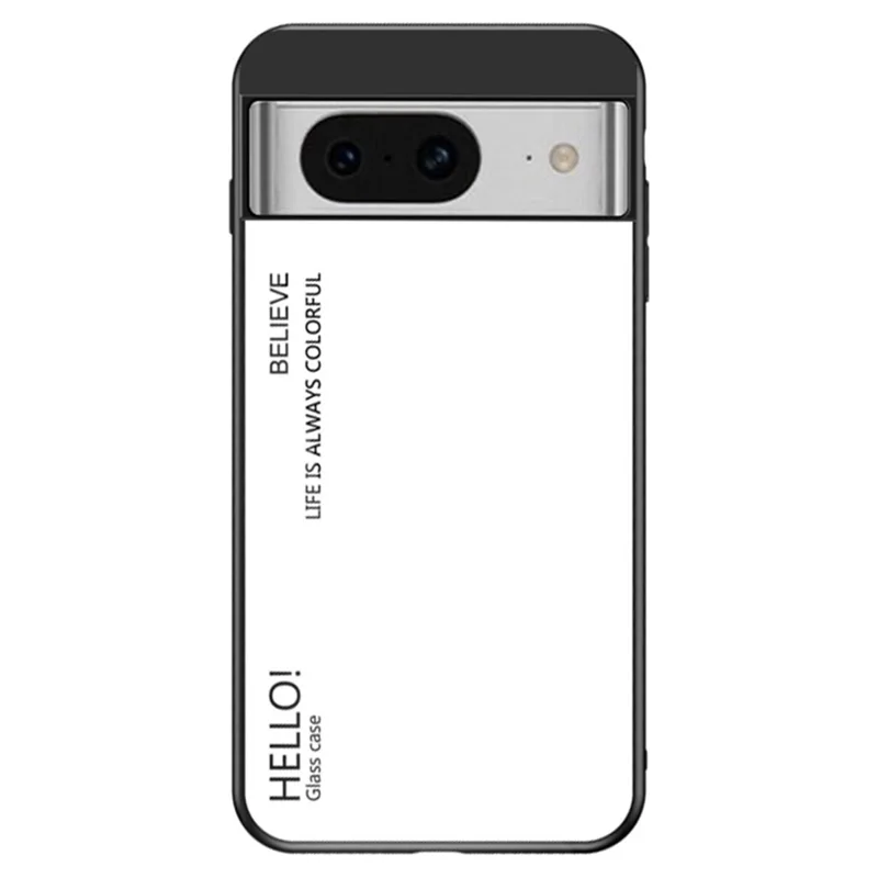 Per Google Pixel 8 Custodia Protettiva in Vetro Temperato Gradient Antishock PC+TPU - Bianca