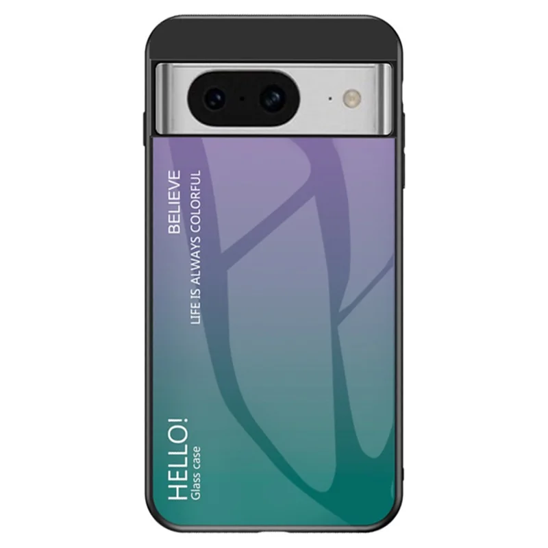 لـ Google Pixel 8 غطاء هاتف من الزجاج المُقَسّى، غطاء واقٍ مقاوم للصدمات مكوّن من مادة البولي كربونات والمطاط الحراري - أرجواني تدريجي