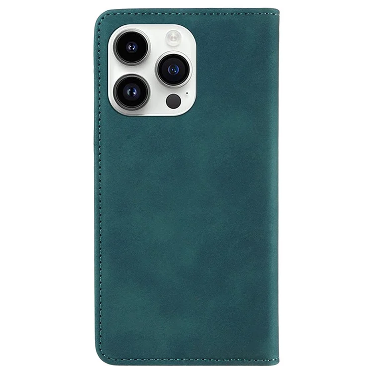 BETOPNICE 003 For iPhone 15 Pro Full Protection Phone Case PU Leather Cover RFID Blocking Stand Wallet Shell - Green