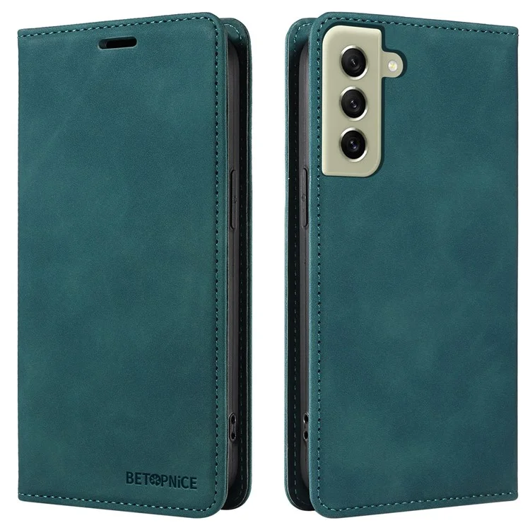 BETOPNICE 003 Anti-drop Phone Case for Samsung Galaxy S21+ 5G RFID Blocking Leather Wallet Stand Cover - Green
