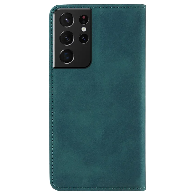 BETOPNICE 003 Pour Samsung Galaxy S21 Ultra 5G Étui de téléphone en cuir avec support Couverture de portefeuille RFID Blocking - Vert