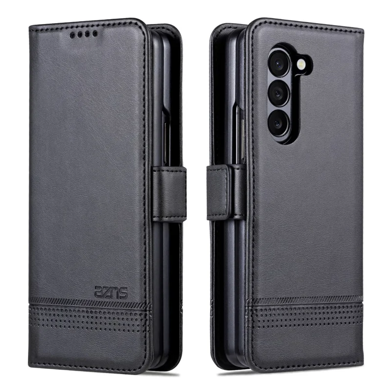 AZNS Pour Samsung Galaxy Z Fold5 5G Étui portefeuille en cuir PU Flip Folio Stand Housse de téléphone - Noir