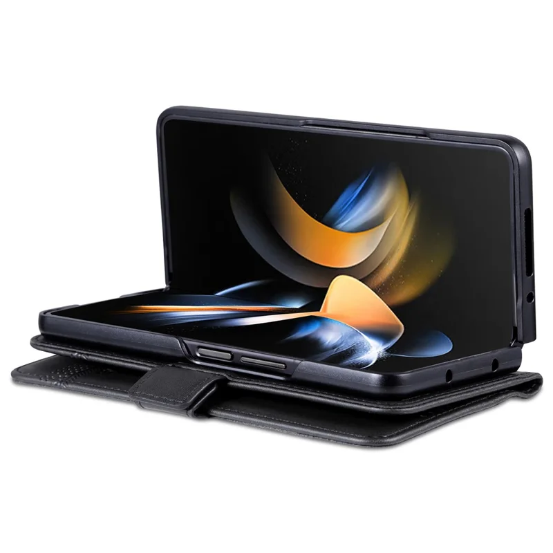 AZNS Pour Samsung Galaxy Z Fold5 5G Étui portefeuille en cuir PU Flip Folio Stand Housse de téléphone - Noir