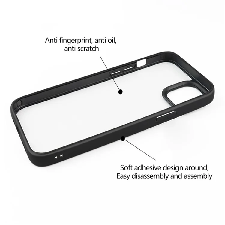 Capa Transparente para Telefone iPhone 15, Capa de Telefone Celular Anti-arranhões PC + TPU
