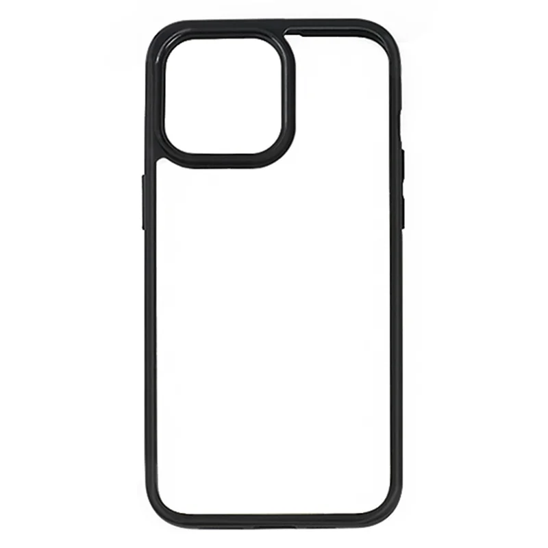 Coque de téléphone transparente et résistante aux rayures pour iPhone 15 Pro, avec dos en PC et cadre en TPU