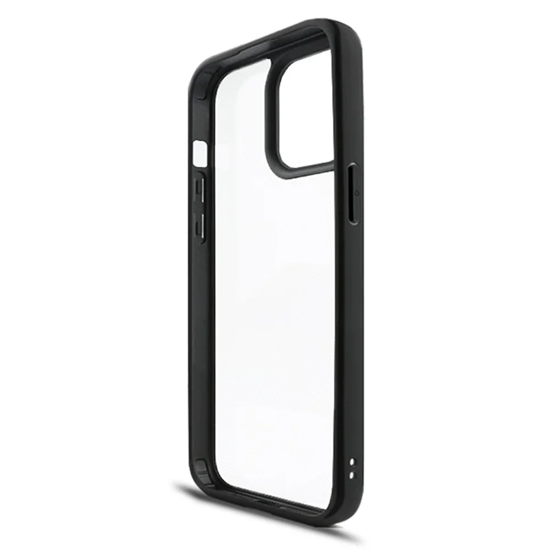 Coque de téléphone transparente et résistante aux rayures pour iPhone 15 Pro, avec dos en PC et cadre en TPU
