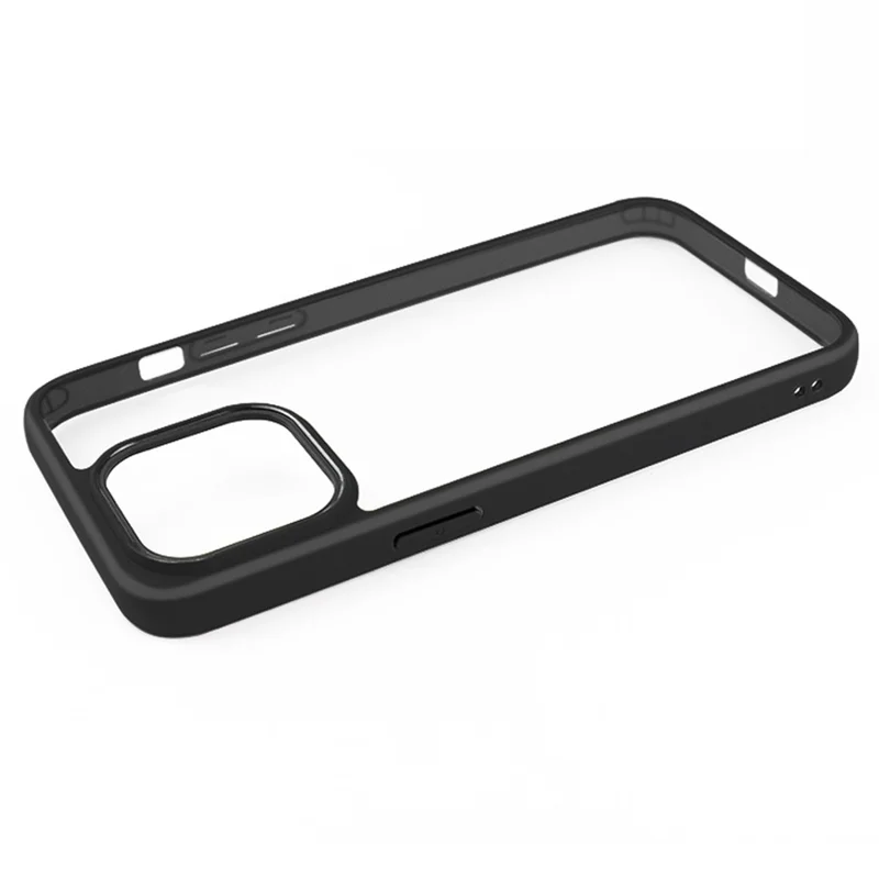 Coque de téléphone transparente et résistante aux rayures pour iPhone 15 Pro, avec dos en PC et cadre en TPU