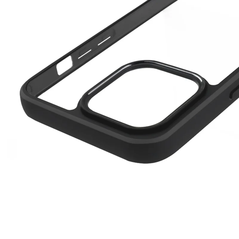 Coque de téléphone transparente et résistante aux rayures pour iPhone 15 Pro, avec dos en PC et cadre en TPU