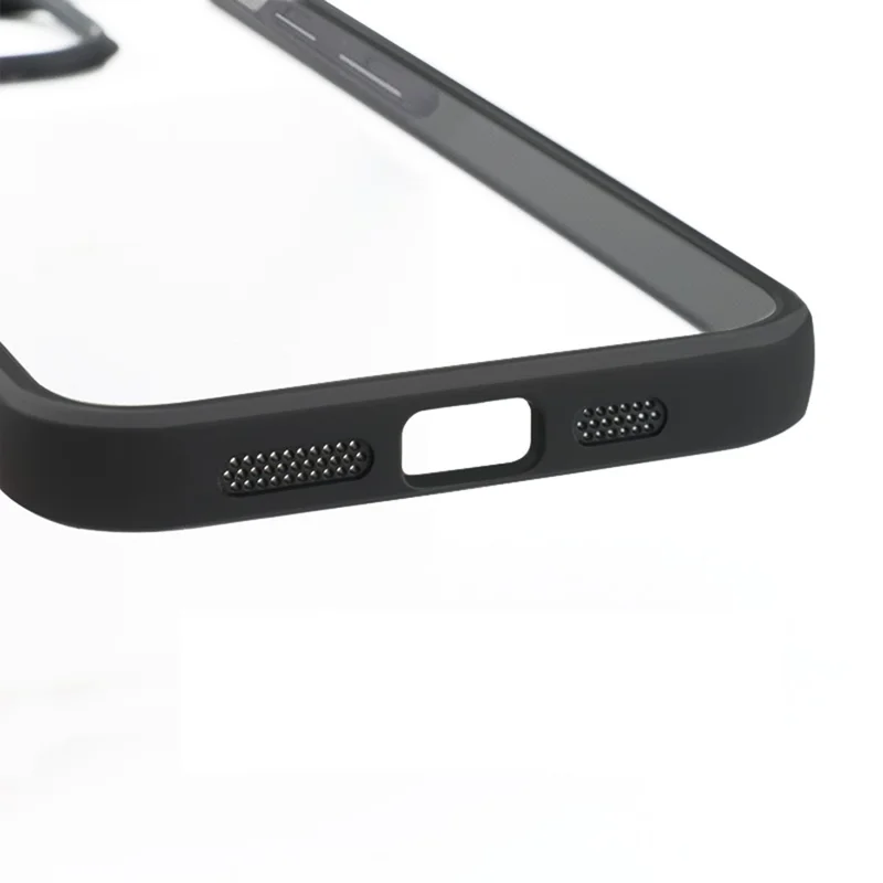 Coque de téléphone transparente et résistante aux rayures pour iPhone 15 Pro, avec dos en PC et cadre en TPU