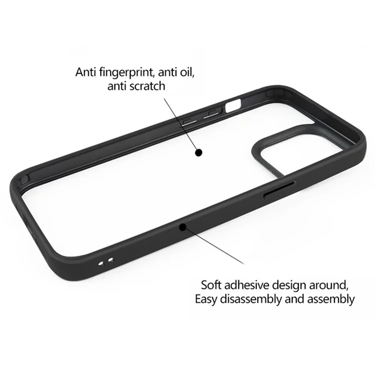 Pour iPhone 15 Pro Max Transparent Phone Case Anti-scratch PC Back TPU Frame Phone Cover