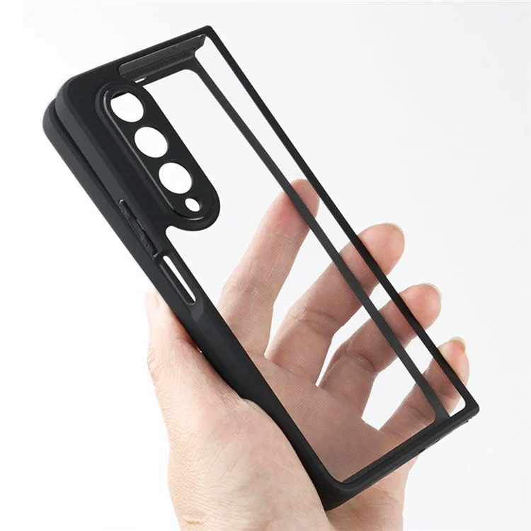 Per Samsung Galaxy Z Fold4 5G Clear Cell Phone Case TPU + PC Trasparente Custodia per Telefono Cellulare