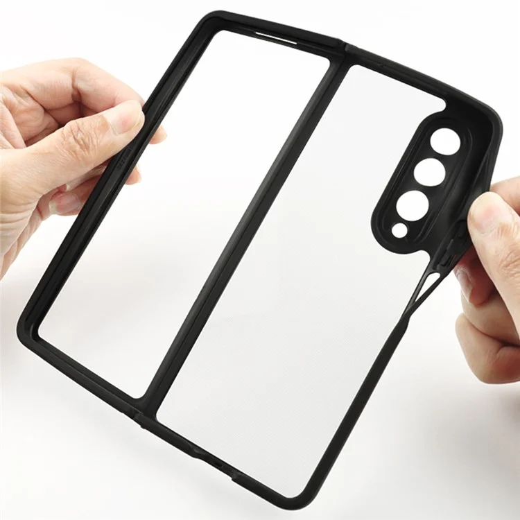 Per Samsung Galaxy Z Fold4 5G Clear Cell Phone Case TPU + PC Trasparente Custodia per Telefono Cellulare
