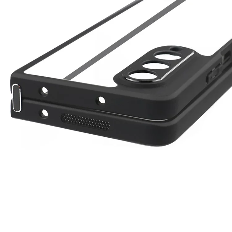 Per Samsung Galaxy Z Fold4 5G Clear Cell Phone Case TPU + PC Trasparente Custodia per Telefono Cellulare