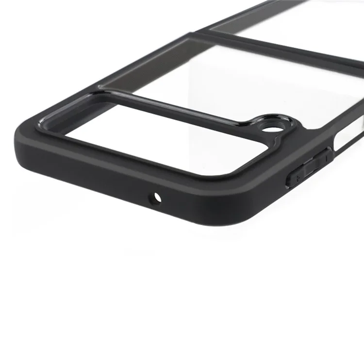Para Samsung Galaxy Z Flip4 5G Funda de Teléfono Antiarañazos Carcasa de TPU + PC Duro Ajuste Preciso Cubierta de Teléfono Transparente