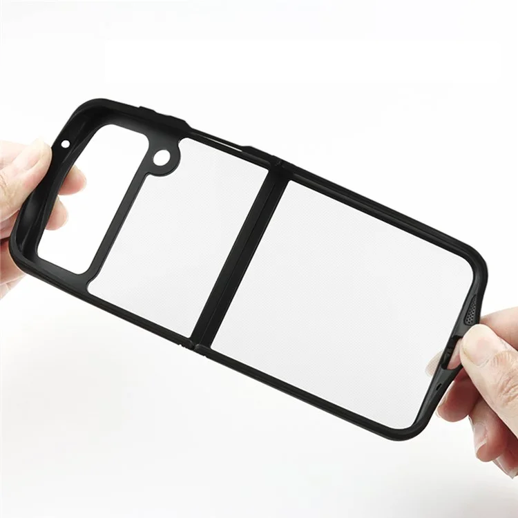 Para Samsung Galaxy Z Flip4 5G Funda de Teléfono Antiarañazos Carcasa de TPU + PC Duro Ajuste Preciso Cubierta de Teléfono Transparente
