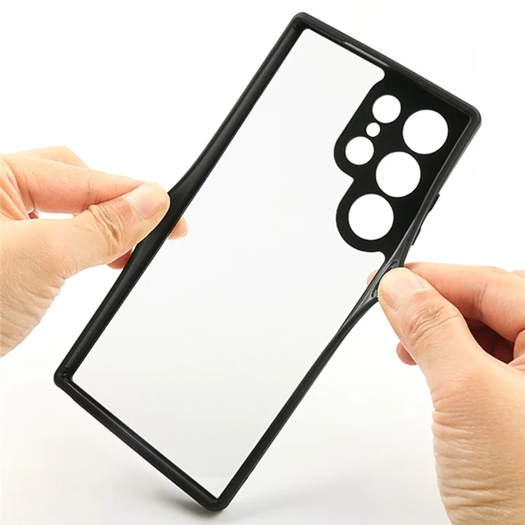 Pour Samsung Galaxy S23 Ultra Coque de Téléphone Transparent Antichoc Flexible TPU + PC Dur Coque de Téléphone