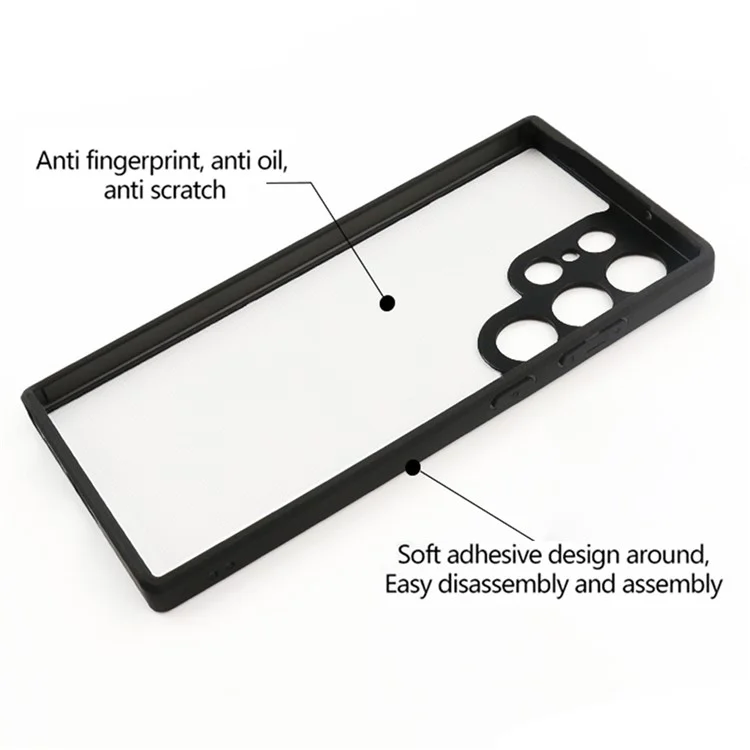 Pour Samsung Galaxy S23 Ultra Coque de Téléphone Transparent Antichoc Flexible TPU + PC Dur Coque de Téléphone
