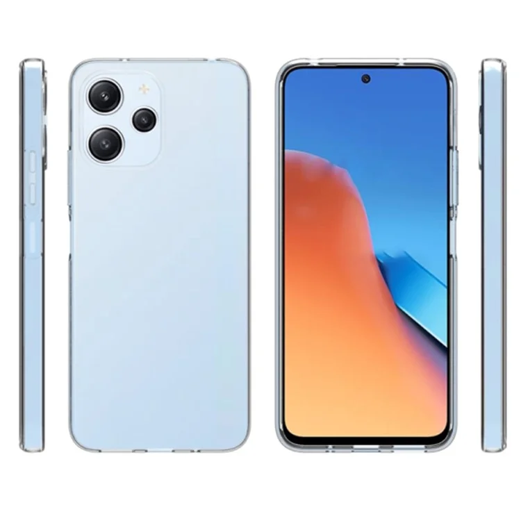 Для Xiaomi Redmi 12 4G Глянцевый Водостойкий TPU-чехол Прозрачная Крышка Телефона