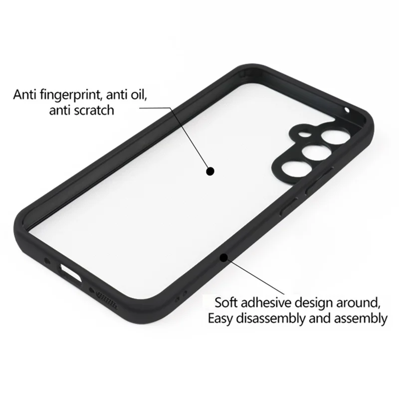 For Samsung Galaxy A54 5G Clear Phone Shell TPU + Hard PC Transparent Anti-Fingerprint Cell Phone Case