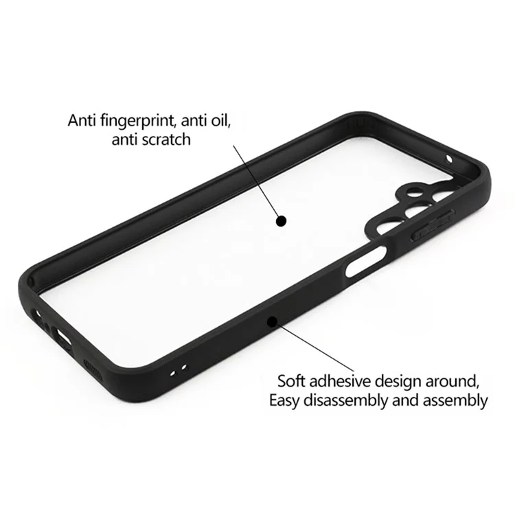 Capa de Telefone Transparente para Samsung Galaxy A14 4G / 5G, Capa de Telefone Anti-Poeira Flexível TPU + Carcaça de PC Rígida