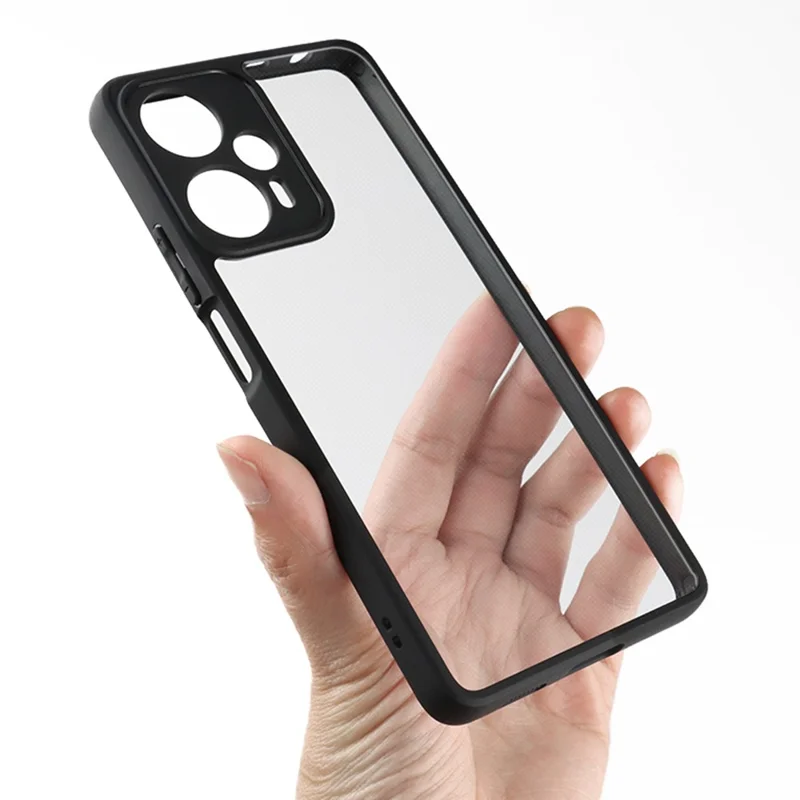 Til Xiaomi Redmi Note 12 Turbo / Poco F5 5G Anti-støv Telefonbeskyttelse TPU + Hård PC Transparent Telefoncase