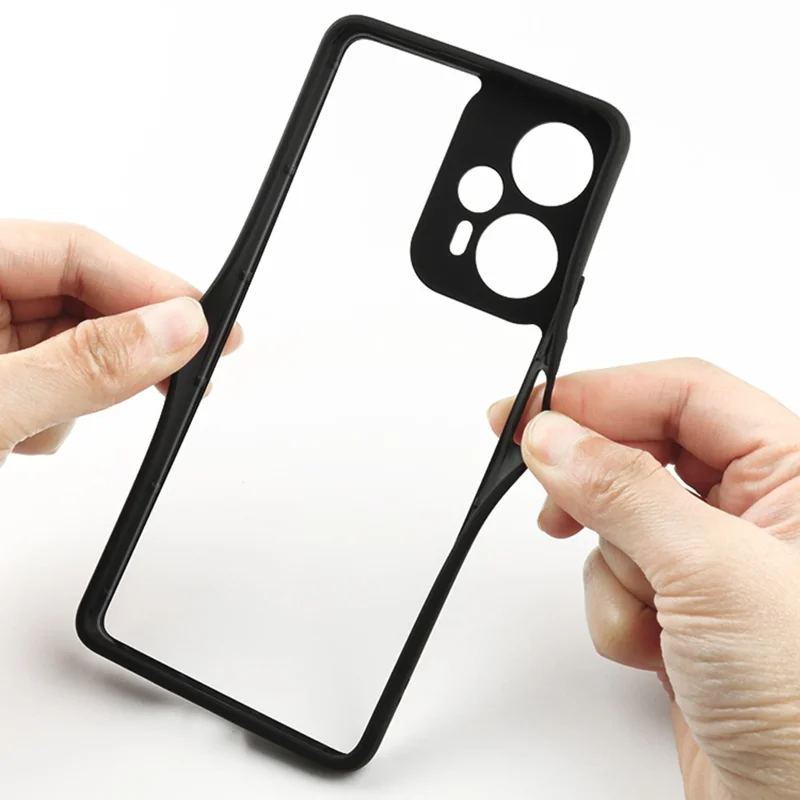 Til Xiaomi Redmi Note 12 Turbo / Poco F5 5G Anti-støv Telefonbeskyttelse TPU + Hård PC Transparent Telefoncase