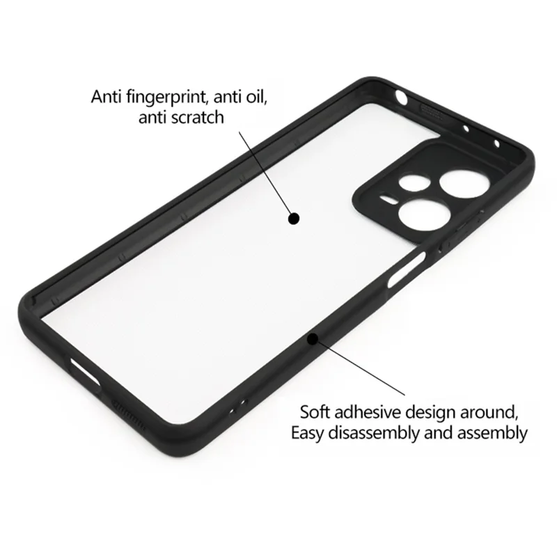For Xiaomi Redmi Note 12 Pro+ 5G Transparent Cell Phone Case Flexible TPU + Hard PC Mobile Phone Case