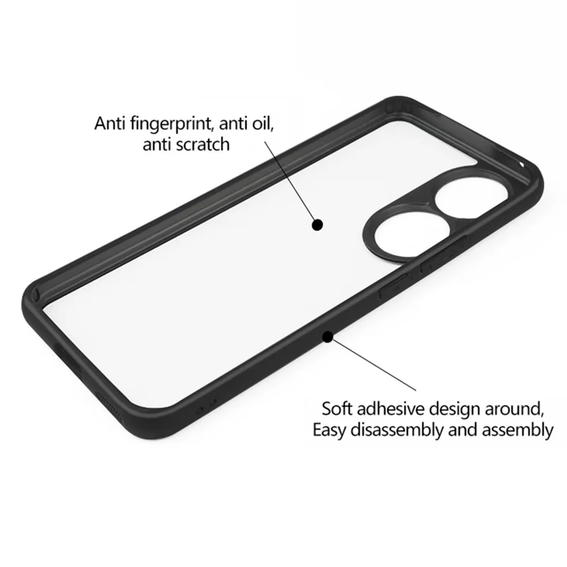 For Honor 90 Anti-Dust Phone Cover Flexible TPU + Hard PC Transparent Cell Phone Case